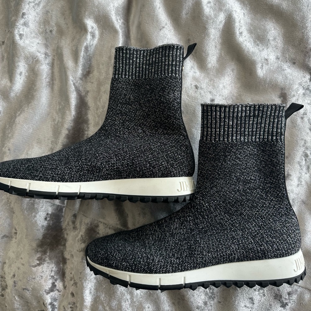 Jimmy Choo high sock black/silver size 37 sneakers